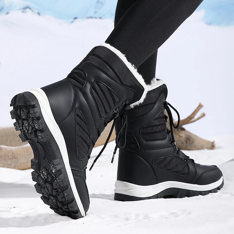 Botas de nieve de invierno para mujer, botines altos impermeables, botas gruesas y cálidas para la nieve 2026.