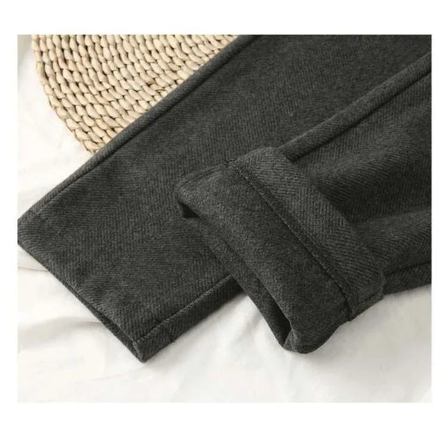 Pantalones de Lana para Mujer 2026, Estilo Harem, Cintura Alta, Casuales, de Traje.