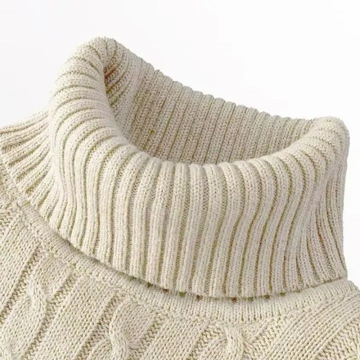 Jersey de cuello alto: jersey de punto para hombre, con cuello enrollado.