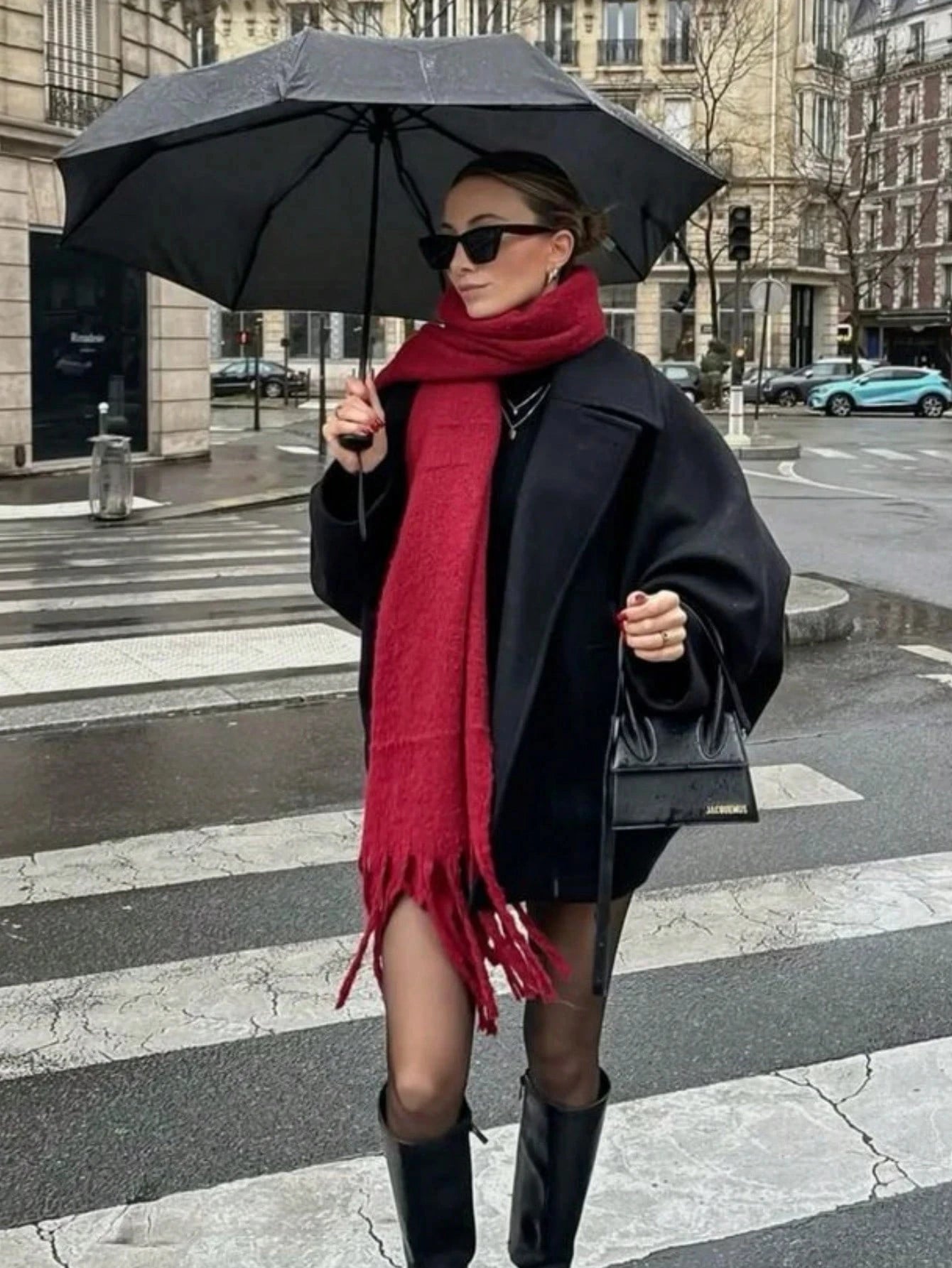 Bufanda de cachemira de lujo para otoño-invierno; gruesa y cálida. Chal clásico con borlas. Bufanda mullida. Bufanda de color liso. Chal suave.