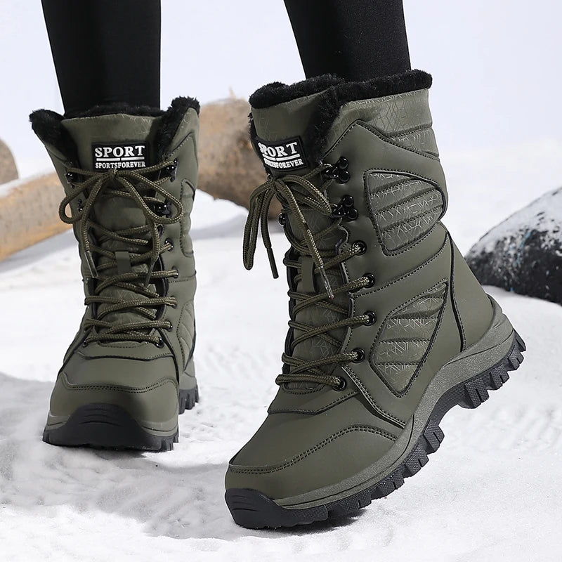 Botas de nieve de invierno para mujer, botines altos impermeables, botas gruesas y cálidas para la nieve 2026.