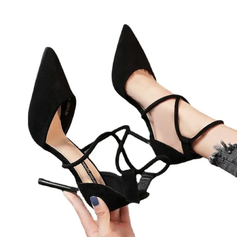 Zapatos de tacón alto de gamuza para Mujer,  tacón fino.