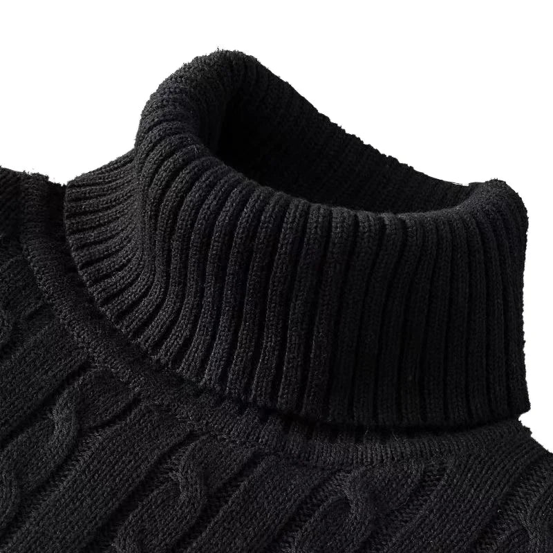 Jersey de cuello alto: jersey de punto para hombre, con cuello enrollado.