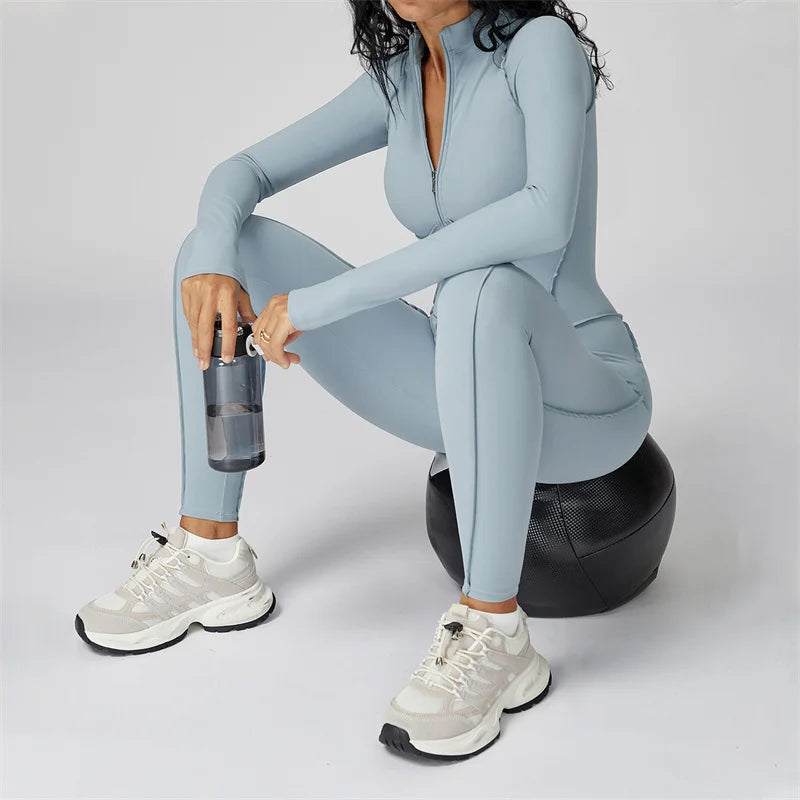 MONO DE GIMNASIO: mono deportivo de media cremallera con rayas deportivas, body de fitness, prenda de entrenamiento de una sola pieza