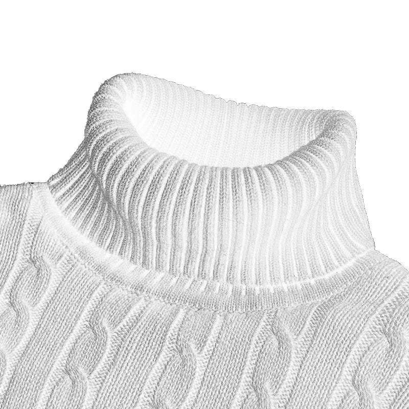 Jersey de cuello alto: jersey de punto para hombre, con cuello enrollado.
