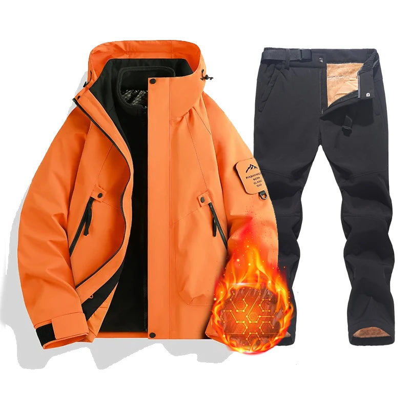 Conjunto de chaqueta y pantalones para mujer — Abrigo impermeable, cálido y cortavientos