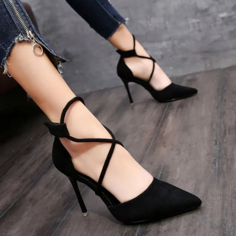 Zapatos de tacón alto de gamuza para Mujer,  tacón fino.