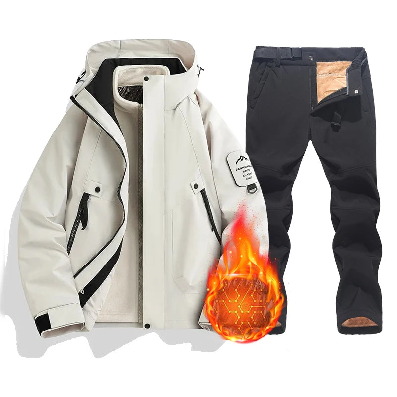 Conjunto de chaqueta y pantalones para mujer — Abrigo impermeable, cálido y cortavientos