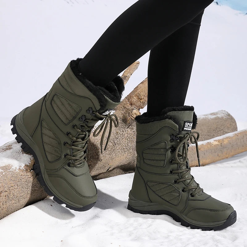 Botas de nieve de invierno para mujer, botines altos impermeables, botas gruesas y cálidas para la nieve 2026.