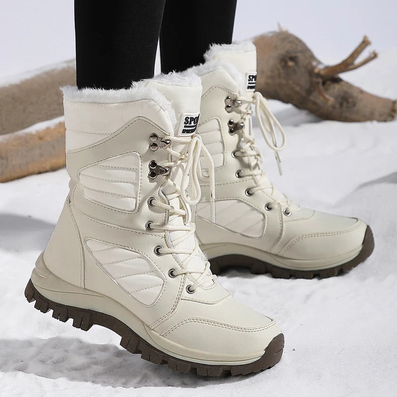 Botas de nieve de invierno para mujer, botines altos impermeables, botas gruesas y cálidas para la nieve 2026.
