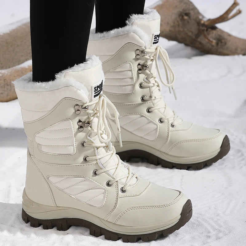 Botas de nieve de invierno para mujer, botines altos impermeables, botas gruesas y cálidas para la nieve 2026.