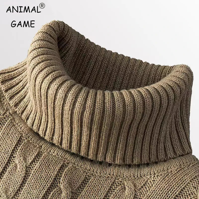 Jersey de cuello alto: jersey de punto para hombre, con cuello enrollado.