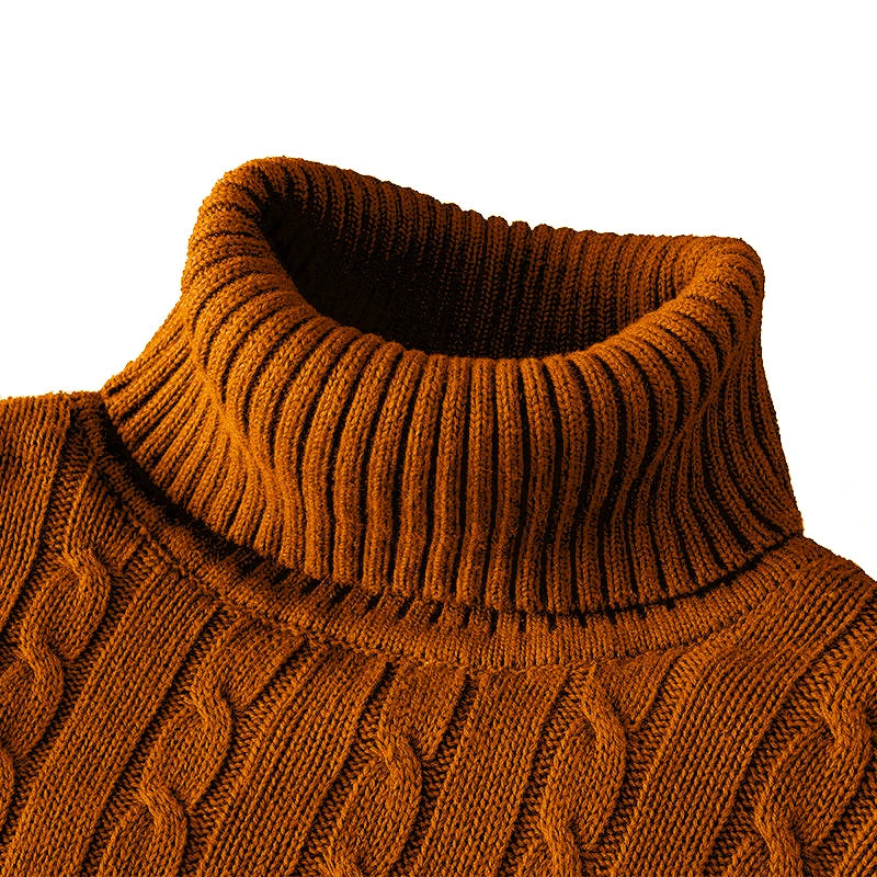 Jersey de cuello alto: jersey de punto para hombre, con cuello enrollado.