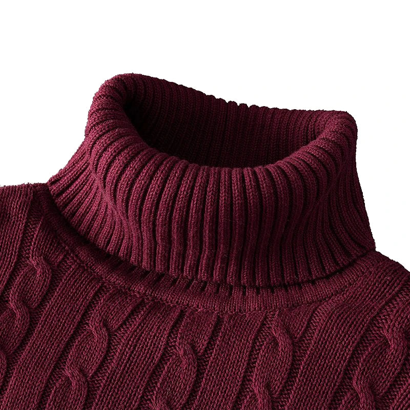 Jersey de cuello alto: jersey de punto para hombre, con cuello enrollado.