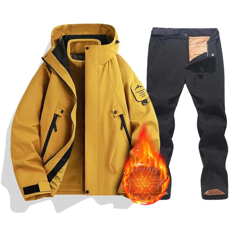 Conjunto de chaqueta y pantalones para mujer — Abrigo impermeable, cálido y cortavientos