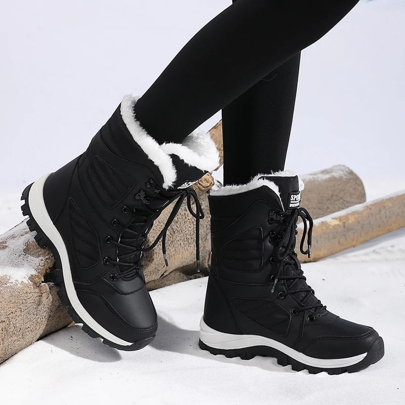 Botas de nieve de invierno para mujer, botines altos impermeables, botas gruesas y cálidas para la nieve 2026.
