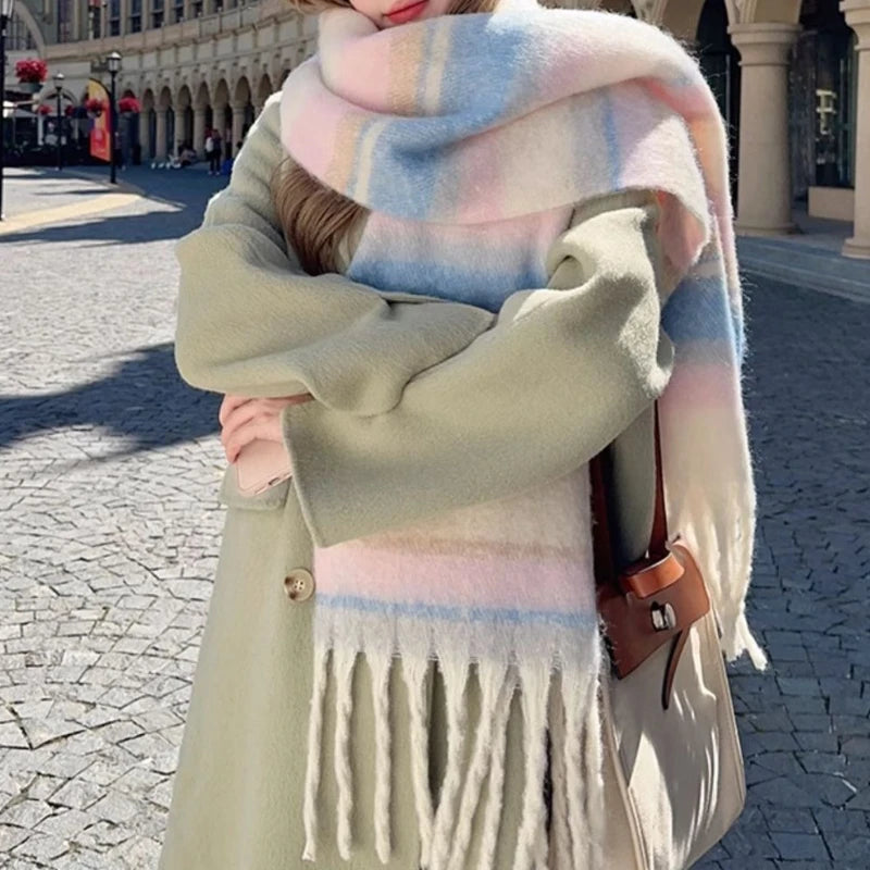 Bufandas de parejas: bufandas suaves y gruesas, nuevas bufandas grandes de invierno, cálidas y resistentes al viento y chales grandes.